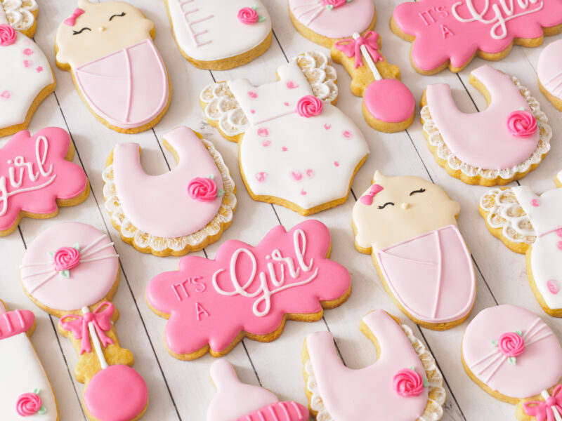 It's a Girl Baby Shower Cookies